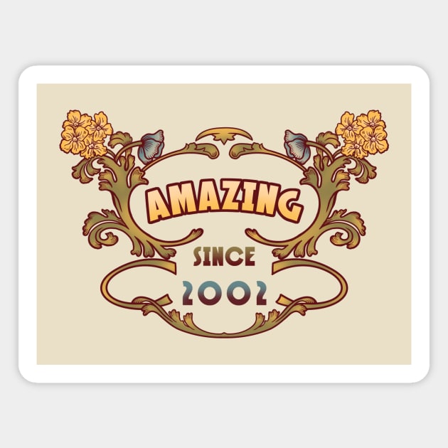 AMAZING SINCE 2002 vintage art nouveau retro 2000s Magnet by leepianti